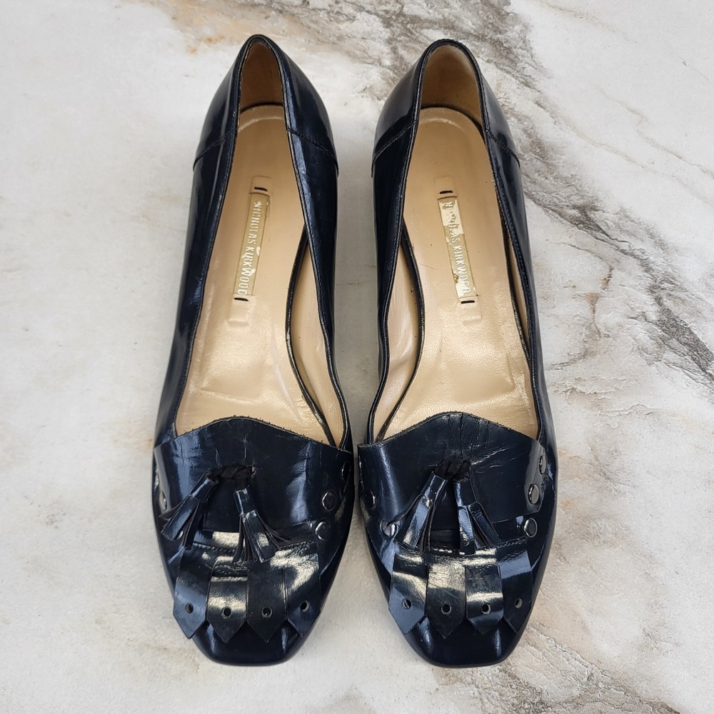 Nicholas Kirkwood Kiltie Flats Women's Size 36 Black